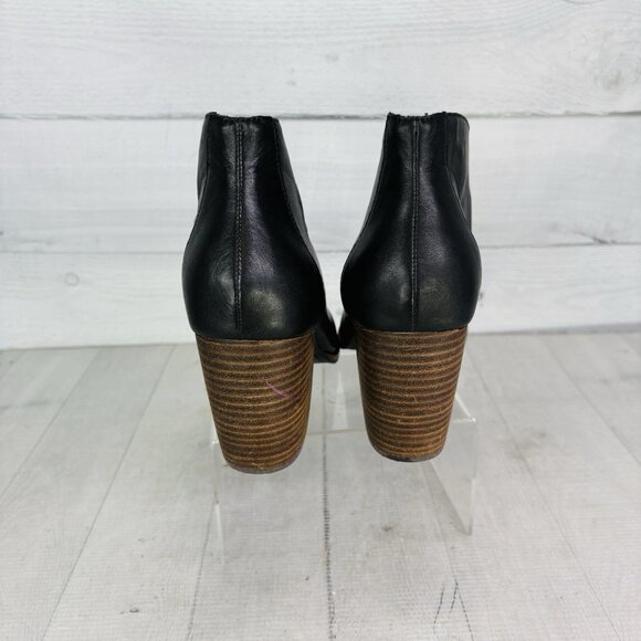 Lucky Brand JOAL Leather Ankle Block Open Toe Stacked Heels Booties Sz 10 M 41.5 - Picture 5 of 16